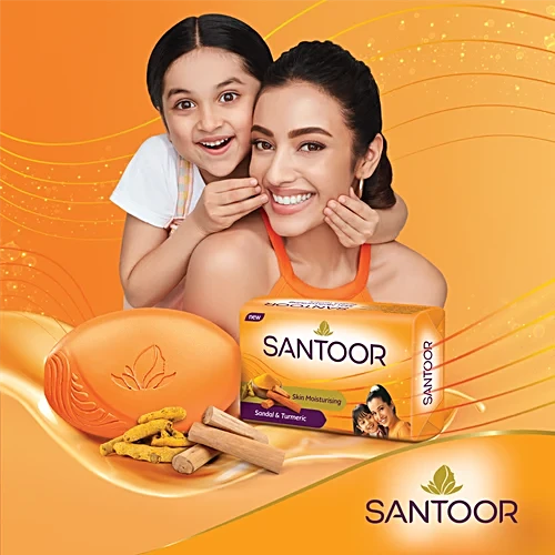 Santoor Sandal & Turmeric Soap - 125g (4+1)