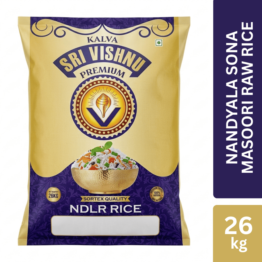 Vishnu Rice (Nandyala Sona Masoori Raw) - 26Kg