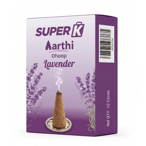 SuperK Aarthi Dhoop Lavender 12 Cones - 1N