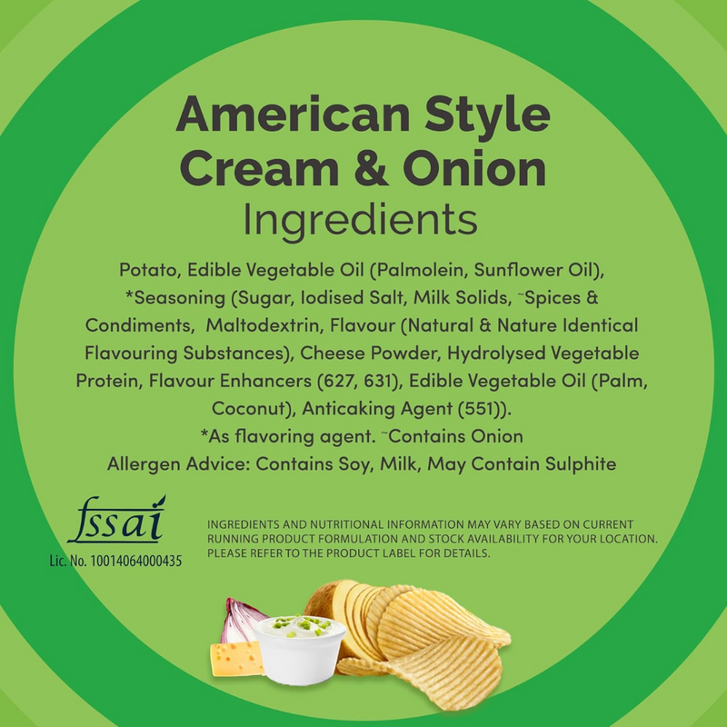 Lays American Style Cream & Onion Potato Chips - 52g