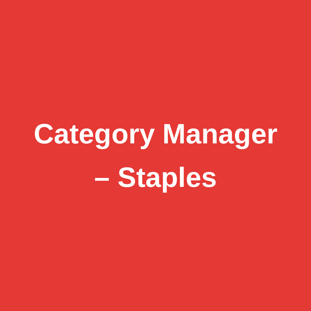 Category Manager - Staples